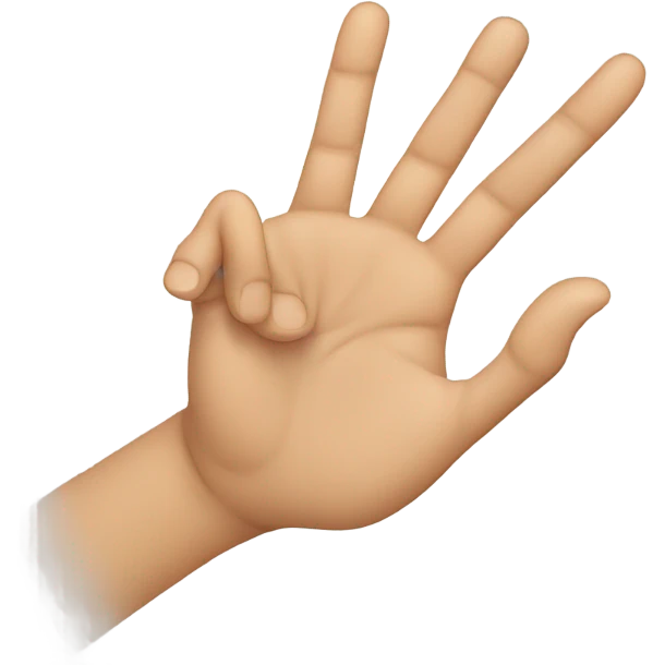 Finger pointing to palm emoji