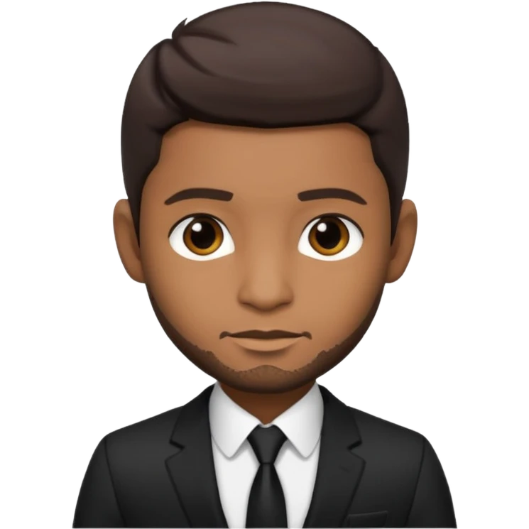 Usher with dark brown hair emoji