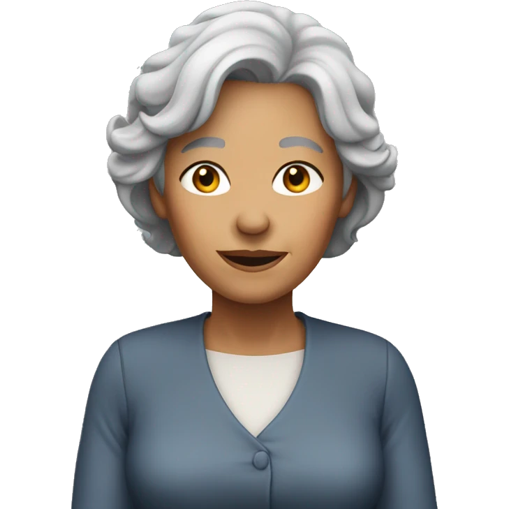 an older woman with pretty gray hair emoji