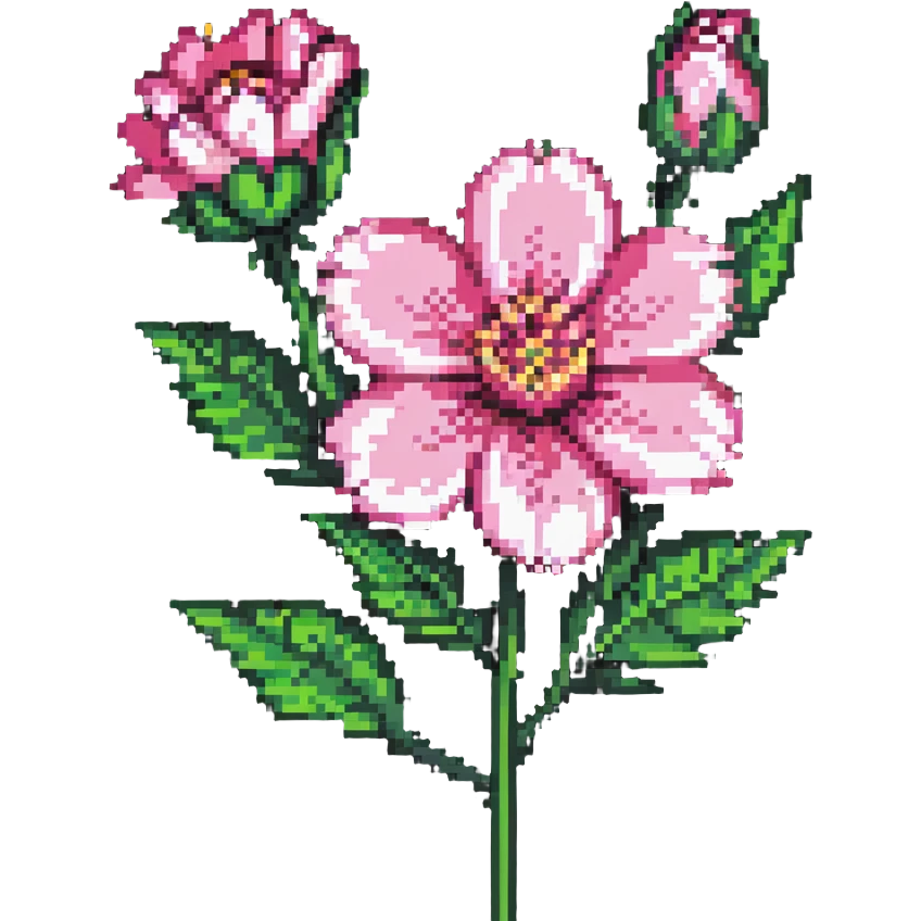 unrealistic pink flower emoji