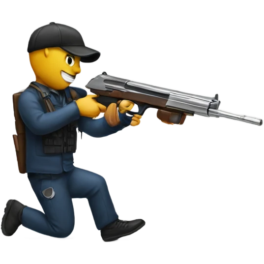 A gun shooting a needle  emoji
