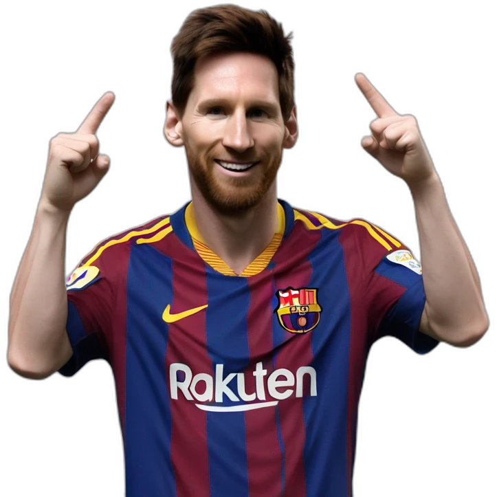 Messi Torjubel two hands index fingers up emoji