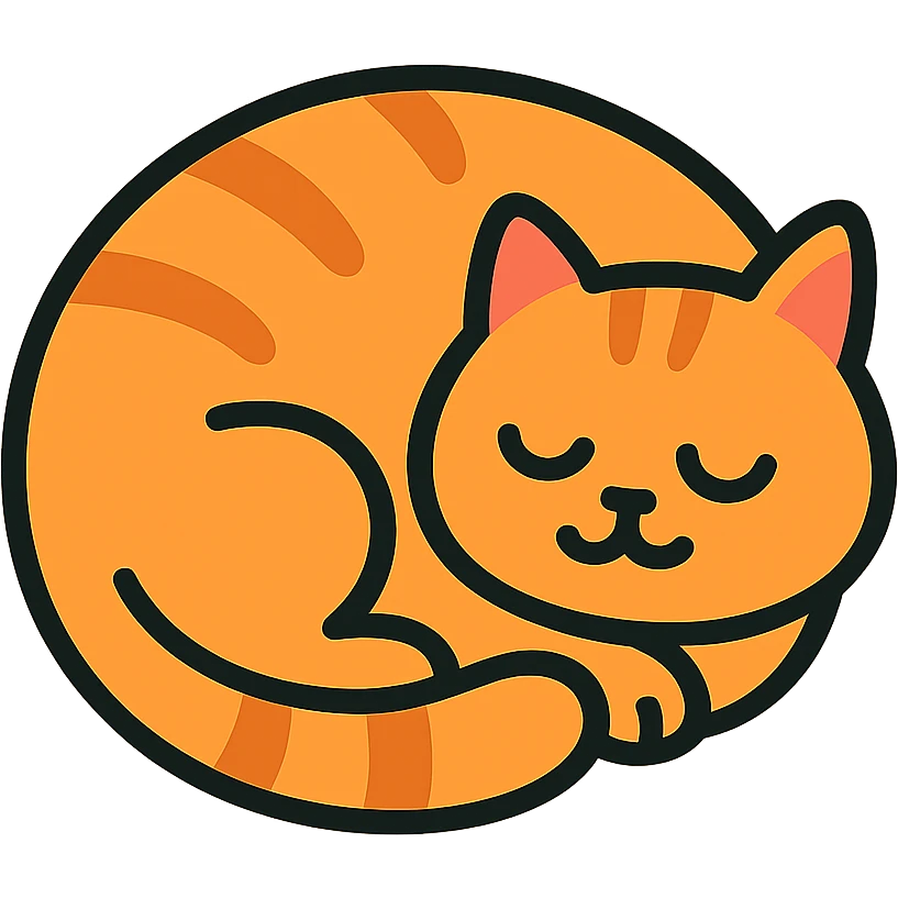 Sleeping cat curled up in a circle emoji