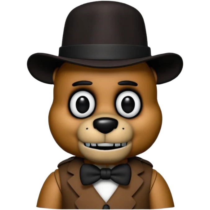 Freddy Fazbear with black and tiny hat from Five Nights At Freddy's Movie emoji