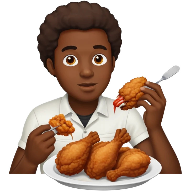 Black guy eating fried chicken emoji