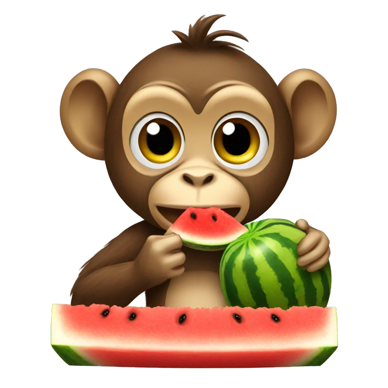 Monkey eating watermelon  emoji