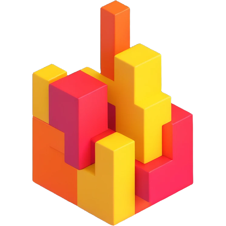 Minecraft logo inspired icon, 3D blocky look, vibrant colors emoji