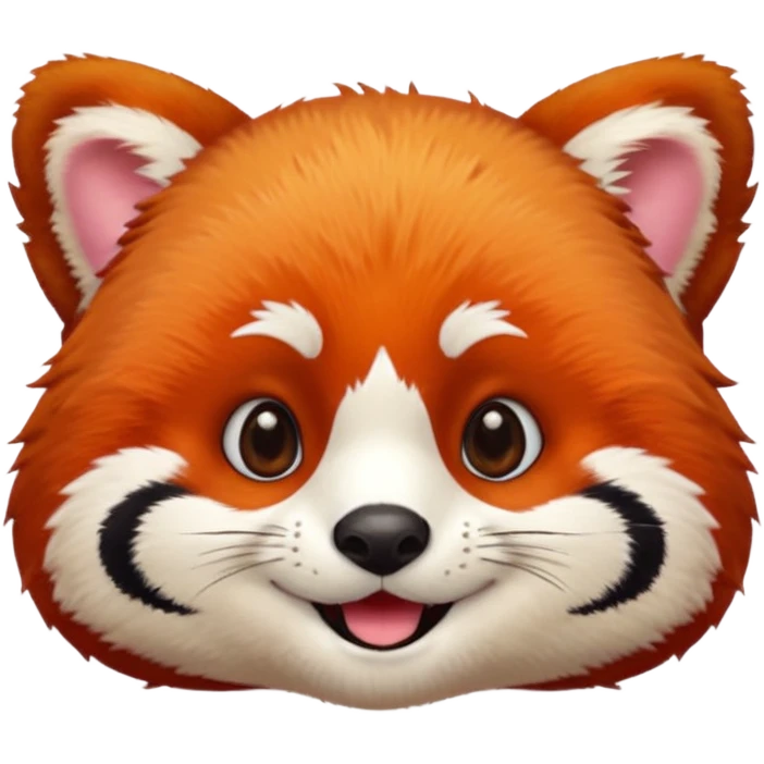only the face of a red panda laughing emoji style emoji