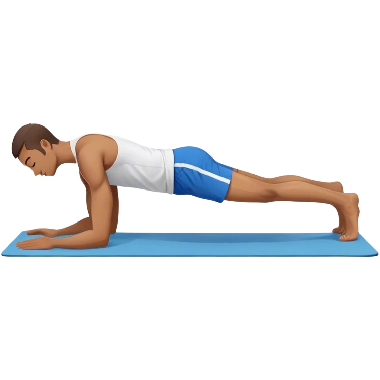 man with blue shorts Plank To Updog yoga emoji