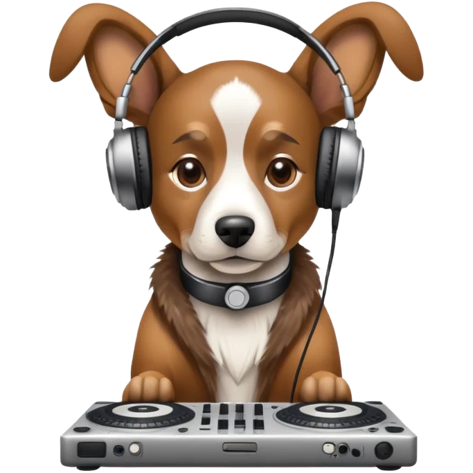 Dog on a DJ set emoji