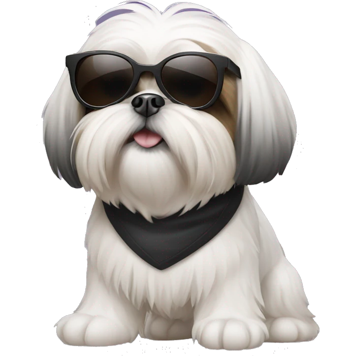 A shih tzu with sunglasses emoji