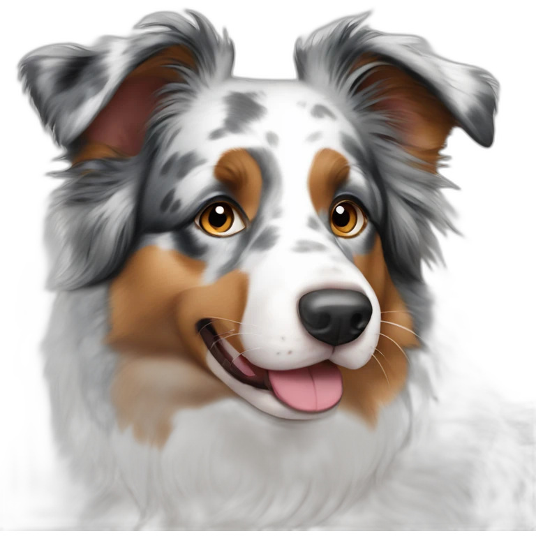australian Shepherd Blue Merle Full Profile emoji