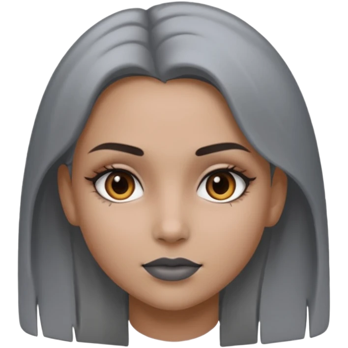 gray metal painted girl emoji