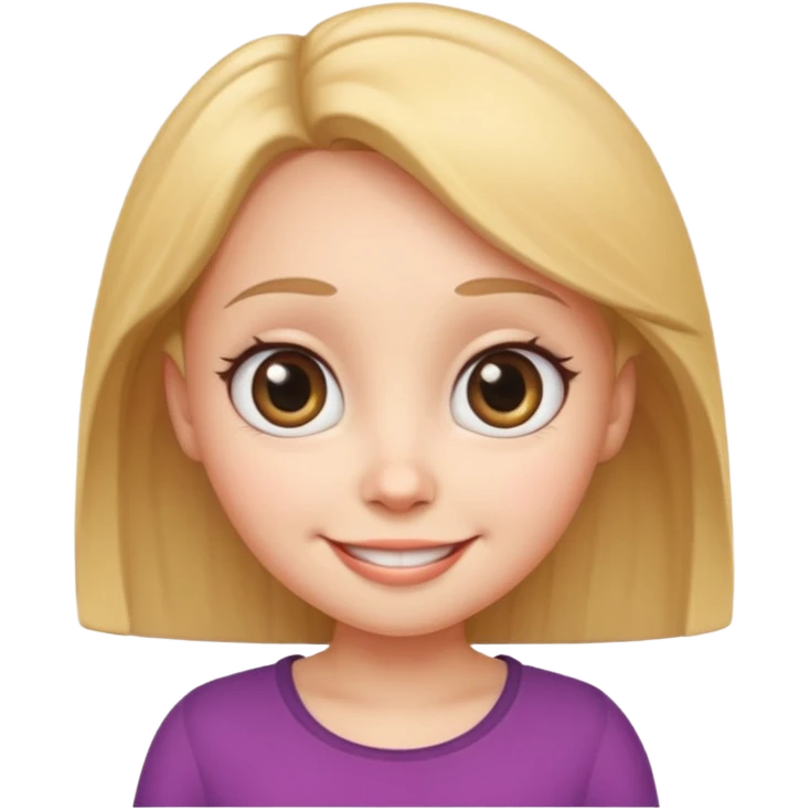 very big head and small body female cartoon emoji