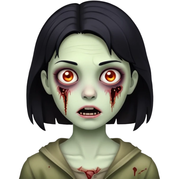 girl zombie  with black hair emoji