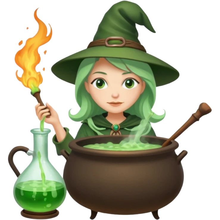 green witch cooking potion emoji
