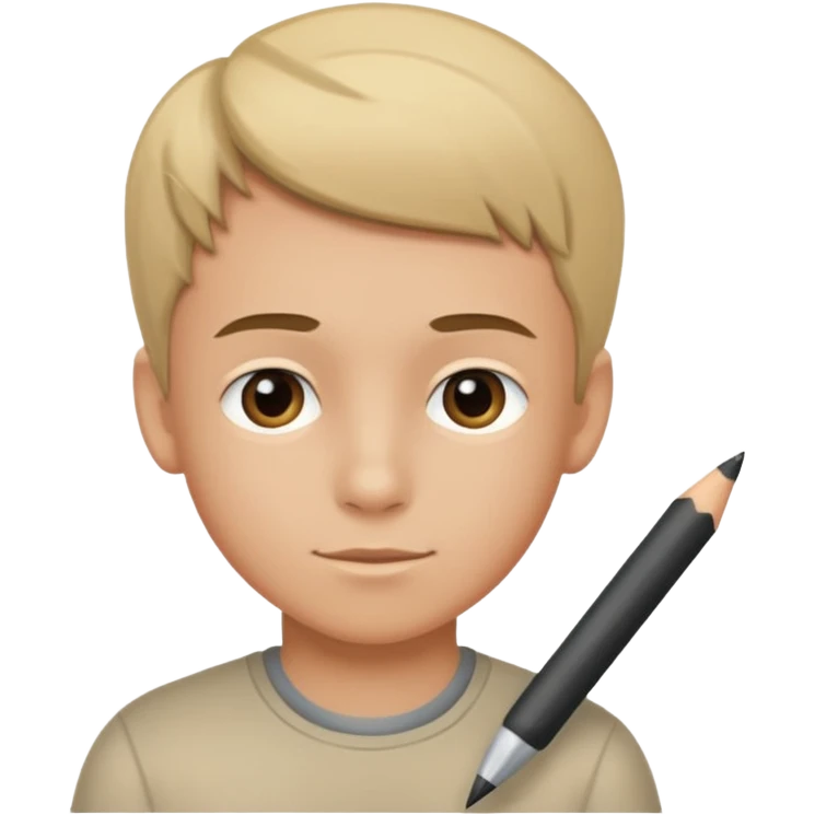 boy writing emoji