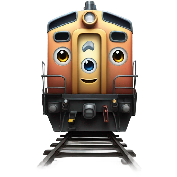 A electric locomotive (With little Kirby shiny eyes) emoji