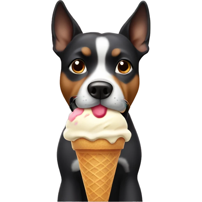 Dog eating ice cream emoji