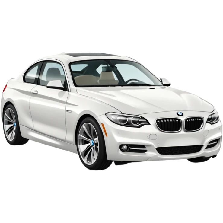 fancy white BMW car driving towards right side emoji