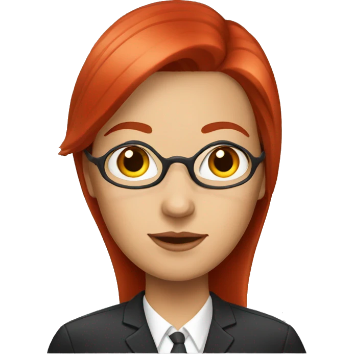 white lawyer woman with red straight hair  emoji