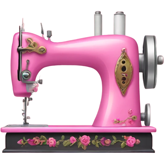 pink traditional sewing machine with sharp needles emoji