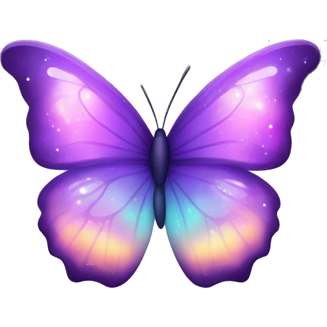 Glowing starry Pastel purple-gradient nebula galaxy butterfly emoji