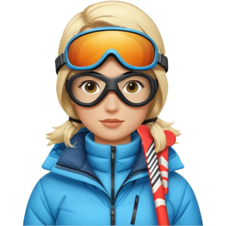 skiing women blonde emoji