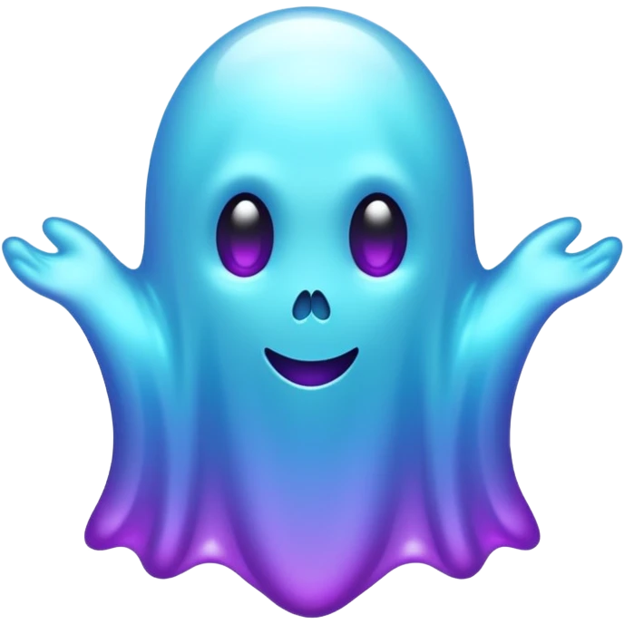 glitter cian and purple ghost no face emoji