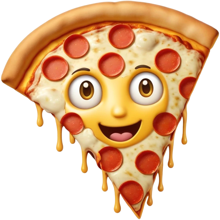 Emoji qui pleur tout en mangeant une pizza  emoji