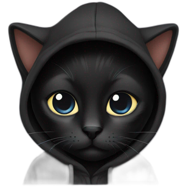 Black Cat with hoodie  emoji
