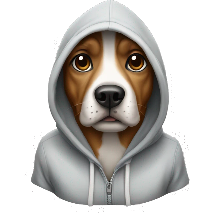 Dog wearing a hoodie emoji