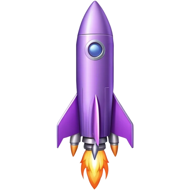 a rocket with light purple elements  emoji