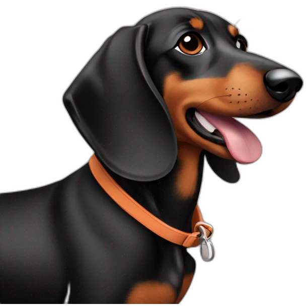 Sausage dog black emoji