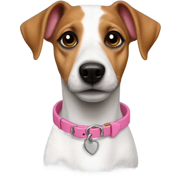 Two Jack Russels pink collar emoji