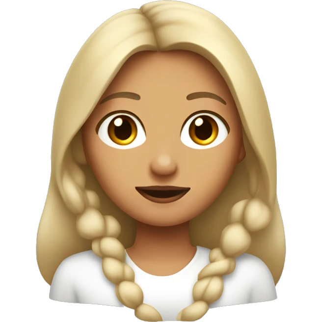 Mujer con pelo carmelita y piel blanca con ojos verded emoji