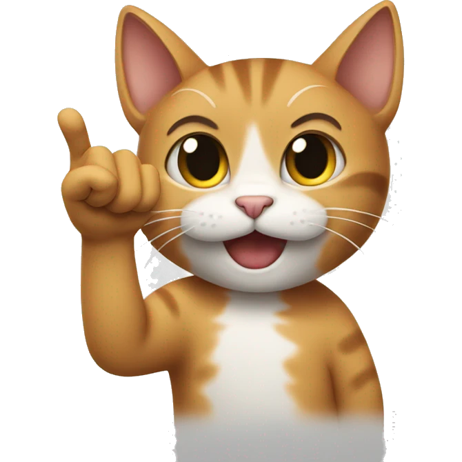 A cat pulling two fingers  emoji