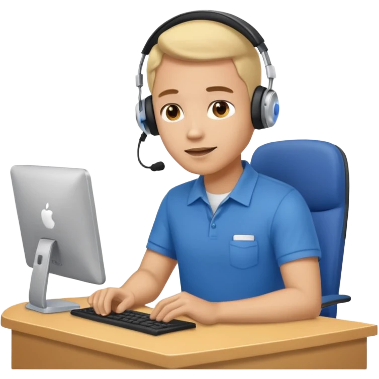 A male customer who has a product service request wanting information on one of two products? emoji