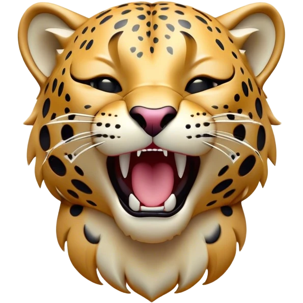 Cinematic Cute Yawning Jaguar Portrait Emoji, Head tilted slightly with a dramatic, wide-open yawn, showcasing a lithe, graceful build with distinctive rosette patterns and sleepy, half-closed eyes, Simplified yet irresistibly adorable features, highly detailed, glowing with a soft, cozy wild glow, high shine, relaxed yet expressive, stylized with a dash of whimsical feline charm, soft glowing outline, capturing the essence of a drowsy yet affectionate guardian that appears ready to stretch out for a nap! emoji