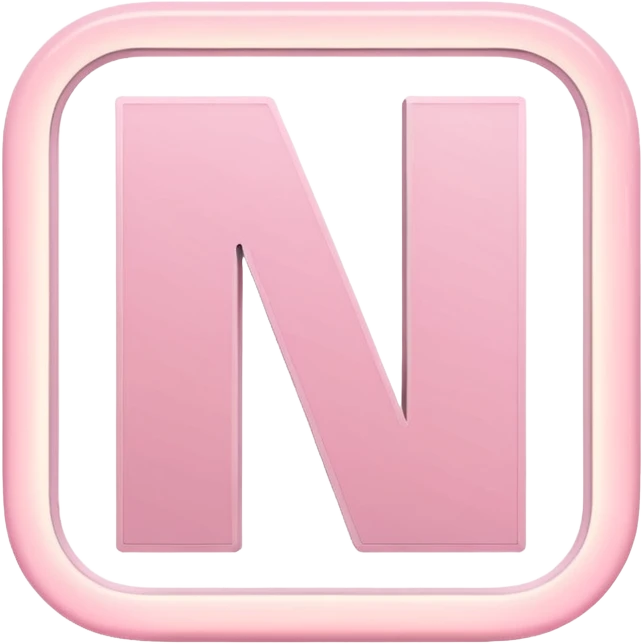 Netflix aesthetic "N" logo in pastel pink with white glowing outline around "N" emoji