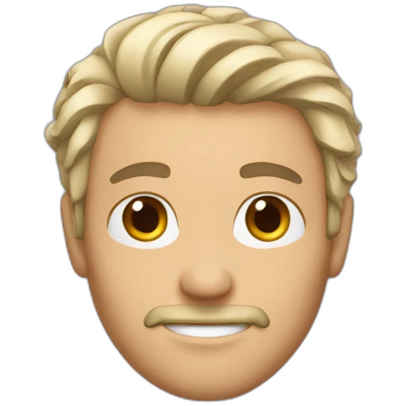 White male curtain hairstyle emoji