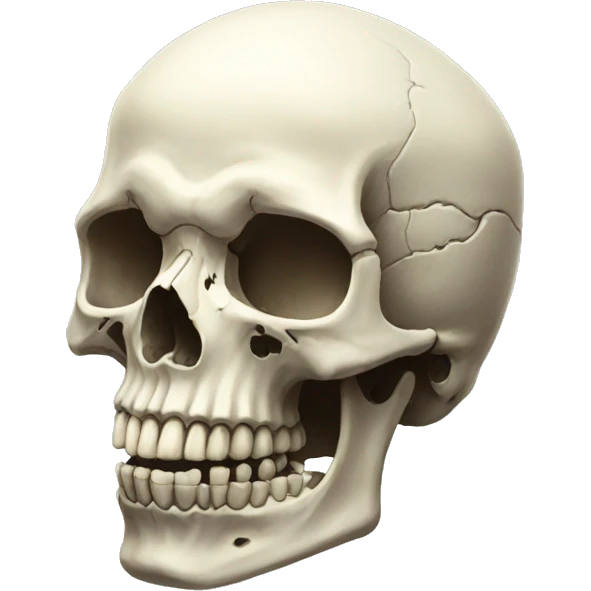 hyperealistic skull emoji