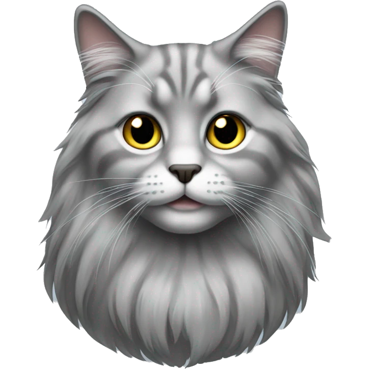 Grey long hair cat emoji