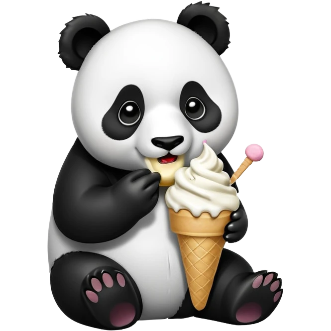 Panda eating ice cream emoji