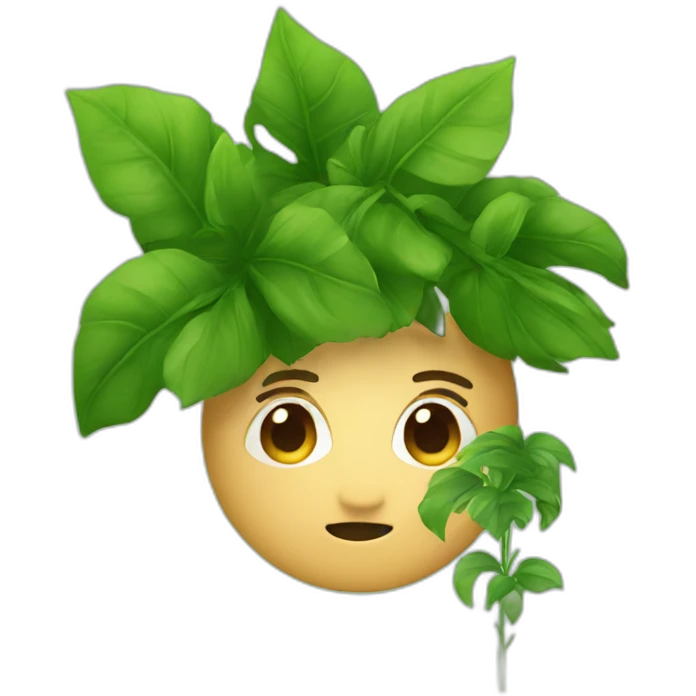someone hiding behind a plant emoji