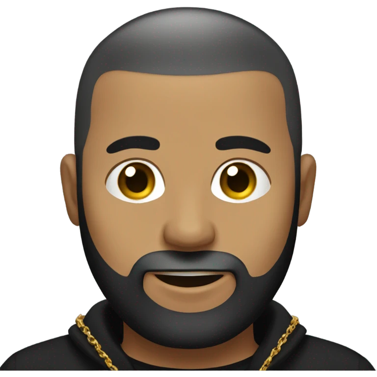 bald male in black shirt with beard and gold necklace emoji