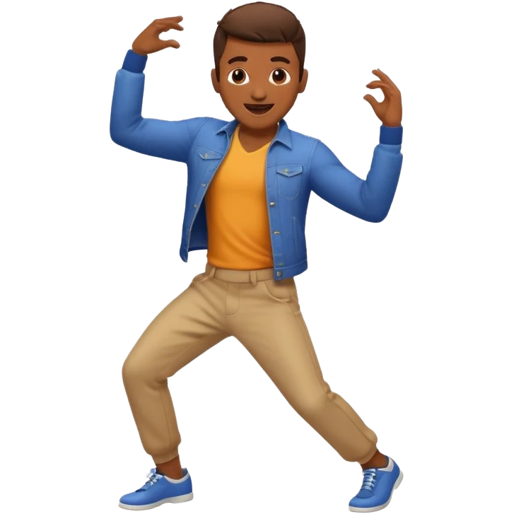 Brown skin male dancing  emoji