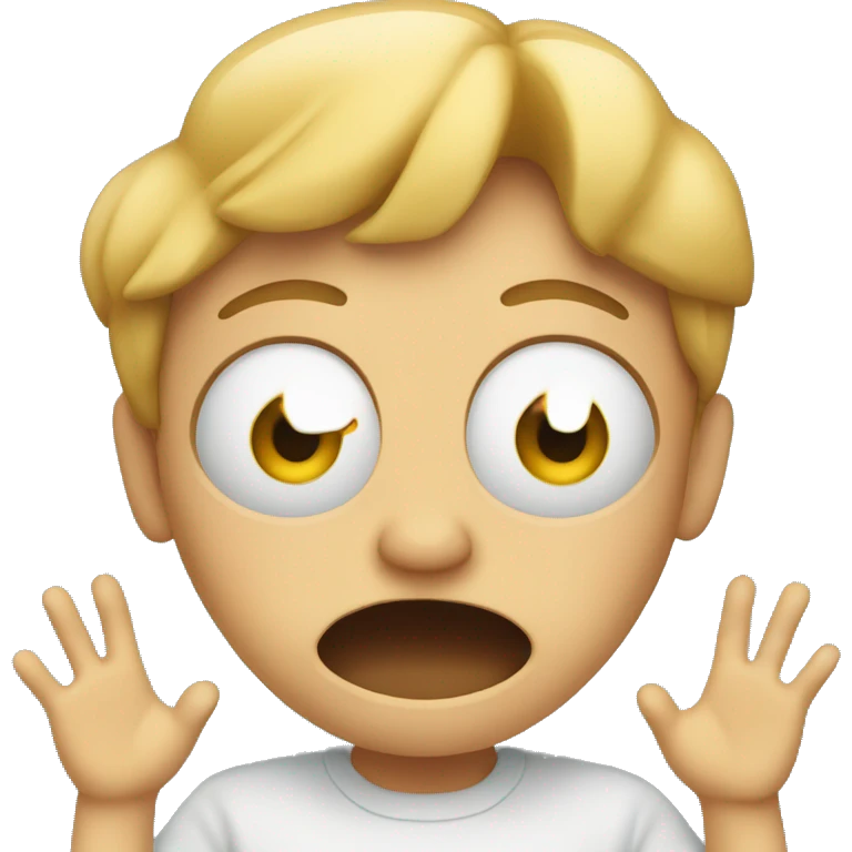 Nervous face with hands up emoji
