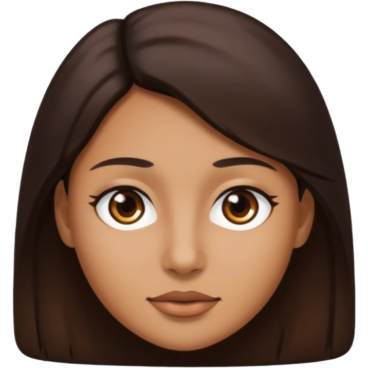 Tan skin dark brown hair dark eyes  emoji