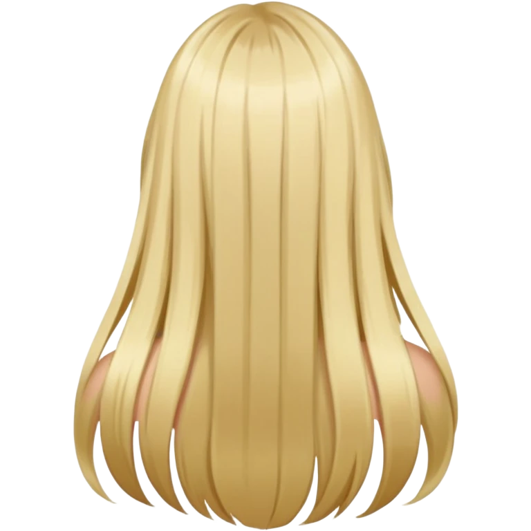Blond girl back of head long hair emoji